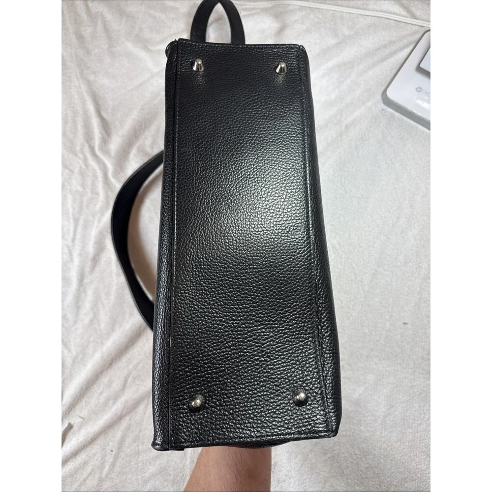 Viola Castellani Womens Black Pebble Italian Leather Hobo Bag‎
